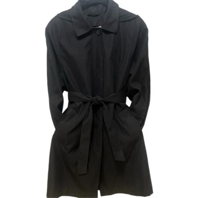 Gabardina vintage años 70 London niebla desmontable capucha forro de invierno negra mediana Foto 1 de 4