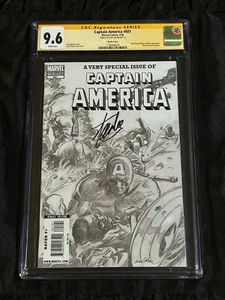 Marvel 2009 Captain America #601 Sketch Cover CGC 9.6 NM+ SIGNED by Stan Lee - Picture 1 of 10