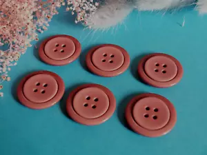 1093B Chequerboard Buttons " Tremiere " Old Pink Lot Of 6 Buttons Vintage - Picture 1 of 4