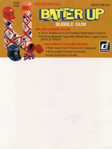 Donruss Batter Up Bubble Gum retailer advertising promo sheet - Picture 1 of 1