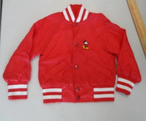 Vintage 80er Walt Disney Mickey Mouse Embr rot Windbreaker Jacke gefüttert Kleinkind 2T - Bild 1 von 6