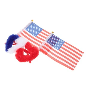 Brille mit amerikanischer Flagge für Fußballspiel - Patriotische Brille mit flauschigem Herz - Bild 1 von 18