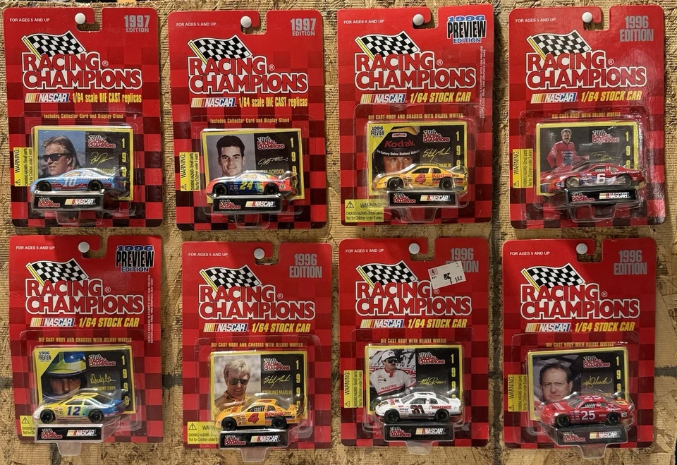 LOT OF 8 ASSORTED NASCAR DRIVERS 1996 & 1997 1/64 Racing Champions Diecast - Image 1 of 4