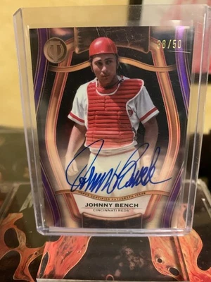 Johnny Bench 2025 Topps 致敬游戏支柱亲笔签名 /50 #PTGA 签名名人堂 — 第 1/2 张图片