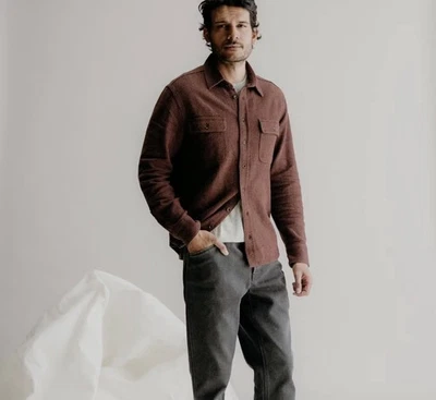 Рубашка тяжелая мужская Taylor Stitch The Ledge льняная твидовая на пуговицах размер 42 Large - Изображение 1 из 4