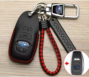 Leather Protection Key Fob Case Cover for Subaru Forester Outback Ascent VX - Picture 1 of 4