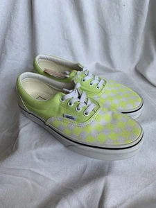 NWT WOMENS SZ 6.5 VANS SHOES Checkerboard Lime Green & White - Imperfect - Picture 1 of 5