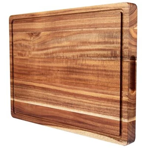 20 Inch Large Acacia Wood Cutting Board 1.5" Thick, Reversible Wooden Cutting... - Picture 1 of 8