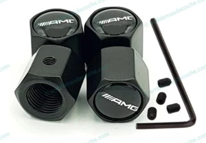 4 x Tapones para válvulas AMG negro para Mercedes Benz rueda llanta - Picture 1 of 1