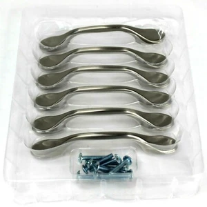 Nuovo 6 tiranti con viti tiranti porta armadio moderno finitura nichel lucido 5" - Foto 1 di 5