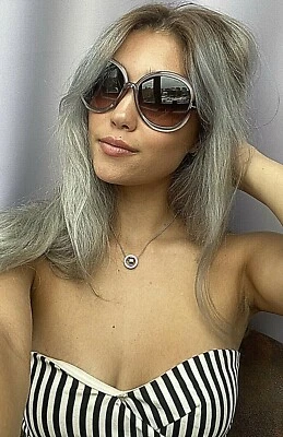 Nuevas gafas de sol para mujer Tom Ford 59 mm púrpura redondas de gran tamaño. Foto 1 de 4