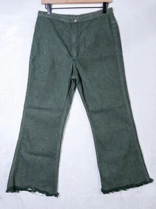 Vintage 70’s Women’s Wrangler Bell Bottom Green Denim Jeans  Size 15-16 USA - Picture 1 of 8