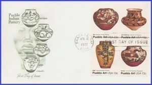 Cerámica Pueblo EE. UU. #1706-09 U/A ARTMASTER FDC BL4 - Imagen 1 de 1