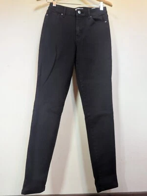 Pantalones de mezclilla ajustados negros de tiro alto para mujer talla 4/27 Foto 1 de 4