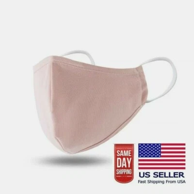 Máscara facial rosa nariz alambre lavable ajustable algodón suave vendedor de EE. UU. envío rápido  Foto 1 de 4