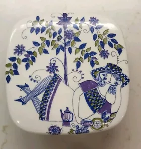 Scarce Mid Century 4 1/4" Butter Box & Lid LOTTE by FIGGJO (NORWAY) - Picture 1 of 6