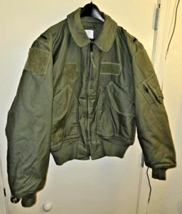 CWU-45/P Pilot Flight Matte Green Jacket Nomex  WINTER MEDIUM(38-40) USGI - Used - Picture 1 of 4