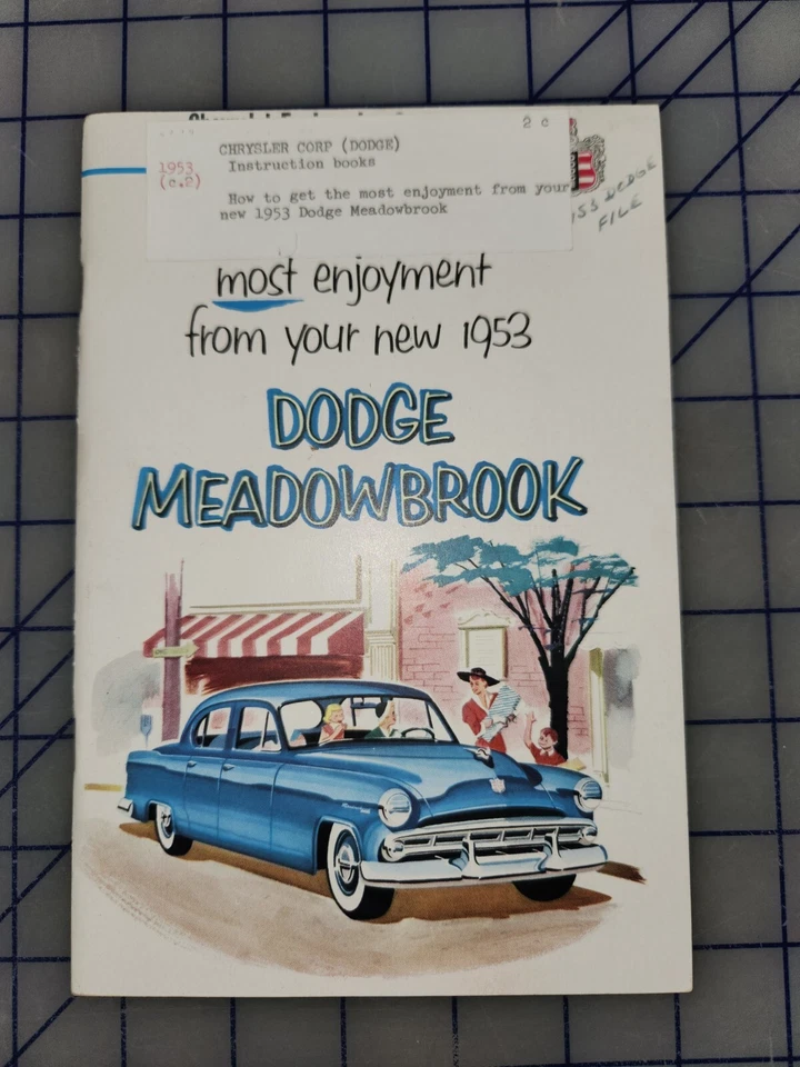 Dodge Meadowbrook 1953 manual del propietario original Foto 1 de 1