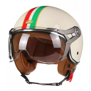 New Open Face 3/4 Motorcycle Helmets Retro Motorbike Helmets Vintage Men Women - Picture 1 of 38