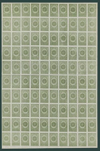 1950 Korea, postfrisch: "Orden der Nationalflagge" 1 Won, geschnitten, Bogen - Bild 1 von 2