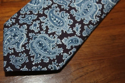 DANIEL CREMIEUX MENS NECKTIE 100% SILK PAISLEY DARK PURPLE & BLUE MULTICOLOR - Image 1 of 4
