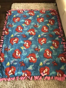 Rare Vintage Disney Little Mermaid Throw Blanket 62”x 48” - Picture 1 of 5