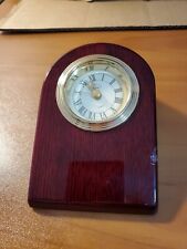 Executive Wedge Desk Clock in Mahogany Finish , Has a nick on it! See Photos!