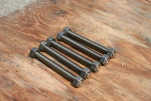 Lot of 5 All Thread Rod Bolts w/ Nuts - 10" L x 0.75" Dia. - Picture 1 of 8