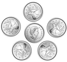  🇨🇦 Canada set of 5 coins 25 cents quarters, New condition, Uncirculated, 2020