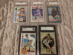 Graded Rc (x5) 1982 Topps Cal Ripken / 1990 Leaf Frank Thomas / 1984 Mattingly