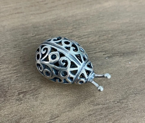 Vintage Italian Miniature Sterling Silver BUG Cover