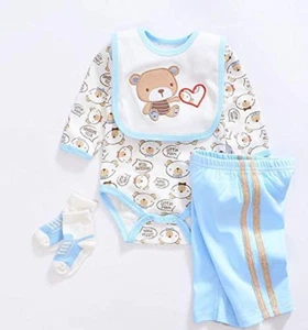 Reborn Baby Doll Clothes Boy 5Pcs for 17- 18 Inch Reborn Doll Boy Blue Outfit Se - Picture 1 of 12