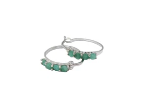 Pendientes De Esmeralda Elegantes En Plata 925 Celeron Joyería Azul Regalo - Imagen 1 de 4