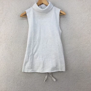 Zara Luxury Design Beige Knit Cotton Blend Sleeveless Blouse Women Size UK M NEW - Picture 1 of 10