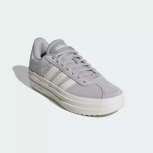 Adidas VL Court Bold IF9784 Women's US 9.5 Gray Leather Platform Shoes KHD1337 - Picture 1 of 18