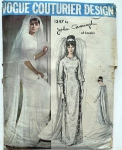 John Cavanagh London Couturier 60s vintage Vogue wedding dress pattern 34-26-36 - Picture 1 of 2