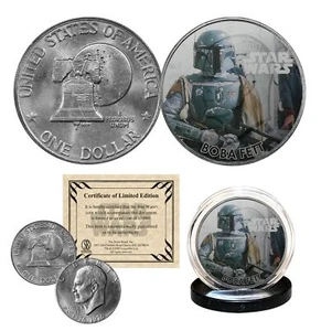 BOBA FETT - STAR WARS Officially Licensed 1976 Eisenhower IKE Dollar U.S. Coin - Picture 1 of 1