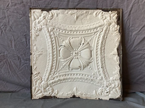 Antique Tin Ceiling  2' x 2' Shabby Tile 24" SQ Chic VTG Crafts 48-23A Cover