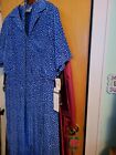 Womans dotted royal blue Dress w/belt 22w new with tags