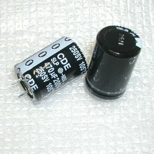 2 CORNELL DUBILIER 470uF 200v SNAP IN ELECTROLYTIC CAPACITORS FREE SHIP - Imagen 1 de 3