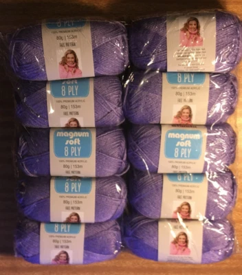 Panda Magnum Soft 80gm 153m 8ply Acrylic 3711 Iris x 10 Balls New - image 1 of 2