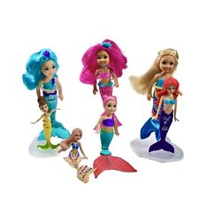 Little Mermaid Dolls Lot Of 7 Mixture-4 Barbie-2 Disney-1 Banzai