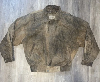 Vera Pelle Leather Jacket Size 46 Brown Soft Vintage Bomber - Image 1 of 4