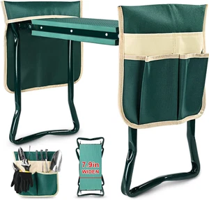 Asiento arrodillador de jardín plegable KVR - Almohadilla gruesa mejorada, 2 bolsas de herramientas, regalos ~ - Imagen 1 de 14
