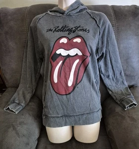 Zara Boys Vintage Grey The Rolling Stones Logo Hoodie Size 13/14 - Picture 1 of 5