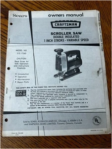Sierra de desplazamiento Craftsman 315.17260 manual del propietario Sears 1974 - Imagen 1 de 5