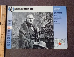 1995 Grolier Sam Houston Texas First President The Raven Vintage Large Card - Picture 1 of 2