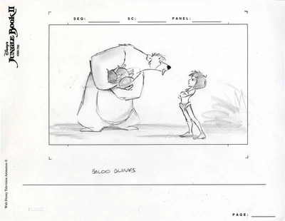 Storyboard Original de Baloo y Mowgli del Libro de la Selva II (2003) Foto 1 de 2