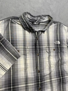 Camisa a cuadros The North Face XL de mezcla de algodón manga corta con botones para hombre - Imagen 1 de 9