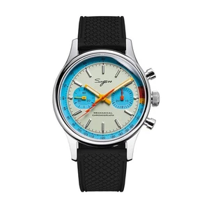 Reloj Sugess 1963 cuello de cisne exposición cronógrafo gaviota negro 40 mm luminoso - Imagen 1 de 6